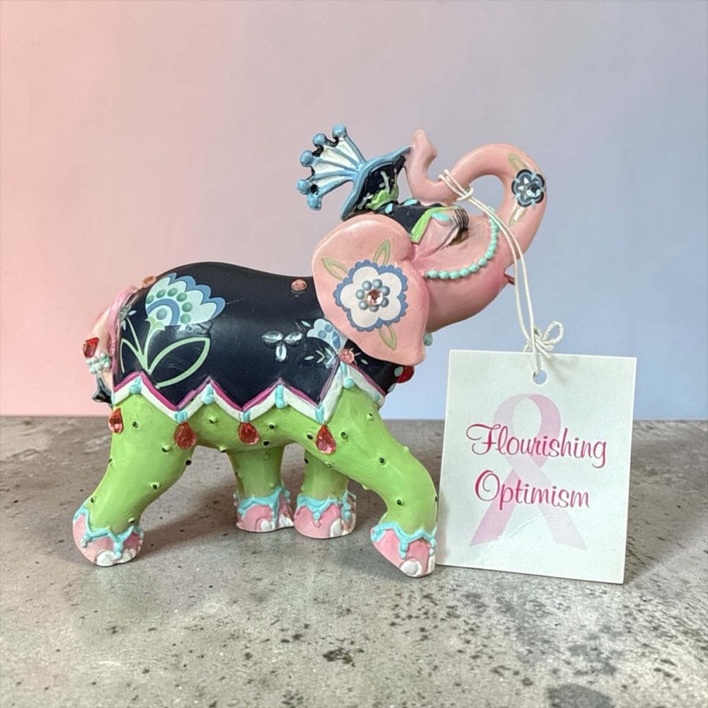 Hamilton Collection Margaret Le Van Pink Elephant Figurine Flourishing Optimism